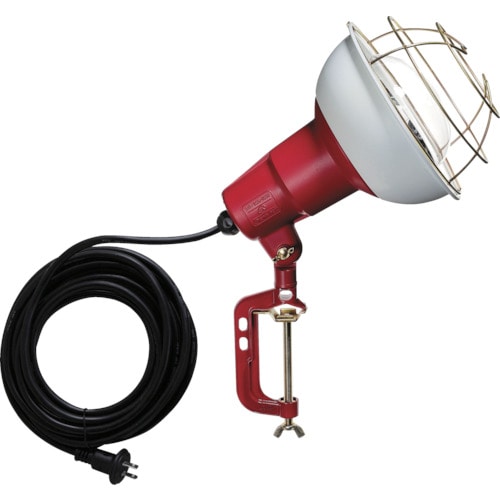 ハタヤ 防雨型作業灯 リフレクターランプ300W 100V電線5m バイス付_