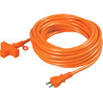 日動　十字トリプル延長コード　アース無し　１０ｍ　オレンジ＿