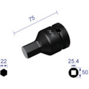 ナック　ヘキサゴンレンチソケット　差込角２５．４ｘ対辺２２ｍｍ＿