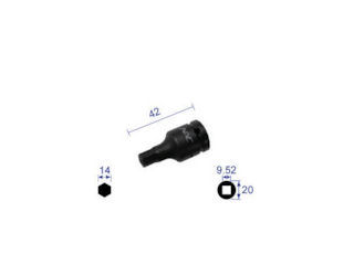 ナック　ヘキサゴンレンチソケット　ショートタイプ　差込角９．５２ｘ対辺１４ｍｍ＿