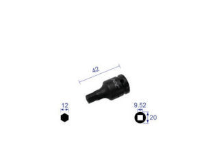 ナック　ヘキサゴンレンチソケット　ショートタイプ　差込角９．５２ｘ対辺１２ｍｍ＿