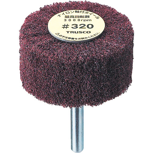 ＴＲＵＳＣＯ　ナイロン軸付ホイール　外径３０Ｘ厚２５Ｘ軸６　３２０♯　（５個入）＿