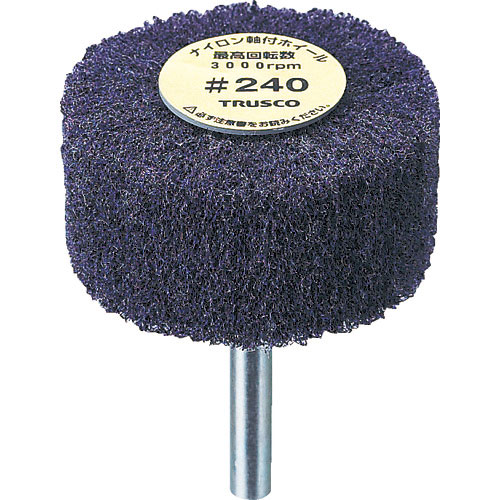 ＴＲＵＳＣＯ　ナイロン軸付ホイール　外径３０Ｘ厚２５Ｘ軸６　２４０♯　（５個入）＿