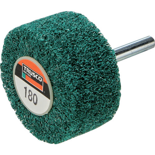 ＴＲＵＳＣＯ　ナイロン軸付ホイル外径５０×厚み２５×軸６　１８０＃　（５個入）＿