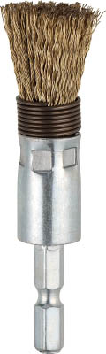 TRUSCO 六角軸筒型ブラシ15X6.35 真鍮めっき0.25 スプリング付_
