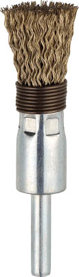 TRUSCO 筒型ブラシ15X軸6 真鍮めっき0.25 スプリング付_