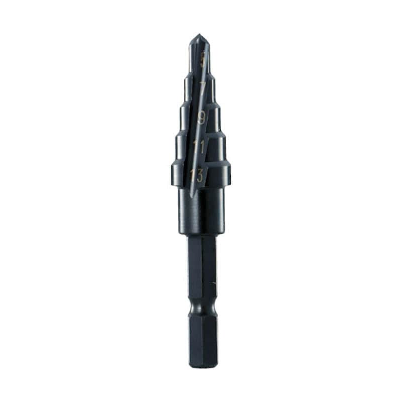 TRUSCO 六角軸ステップドリル 2枚刃黒染め表面処理 5~13mm_