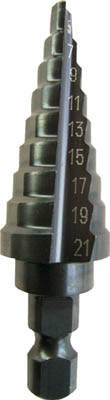 TRUSCO ステップドリル 2枚刃黒染め表面処理 5~25mm 段数11_
