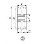 ＥＶＮ　ブッシングプーリー　ＳＰＡ　２００ｍｍ　溝数３＿
