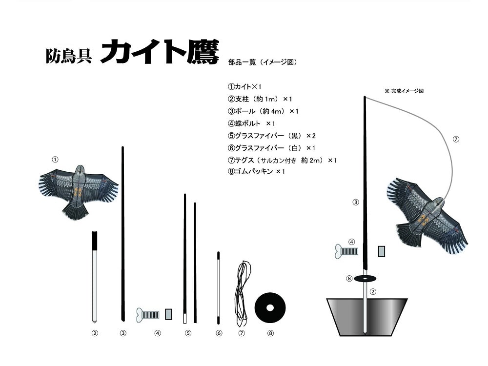 カイト鷹部品番号３ グラスファイバー竿４ｍ の通販 ホームセンター コメリドットコム