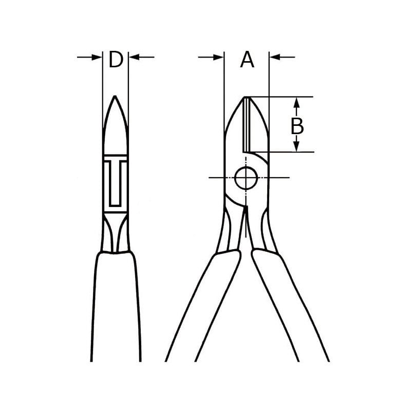 ＫＮＩＰＥＸ　エレクトロニクスニッパー　１３０ｍｍ　コンフォートハンドル　７７４２－１３０