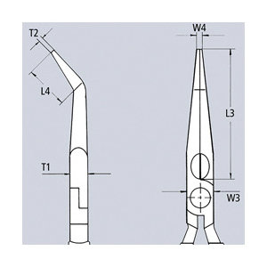 ＫＮＩＰＥＸ　４０度先端先曲　ラジオペンチ　１６０ｍｍ　コンフォートハンドル　２５２５－１６０