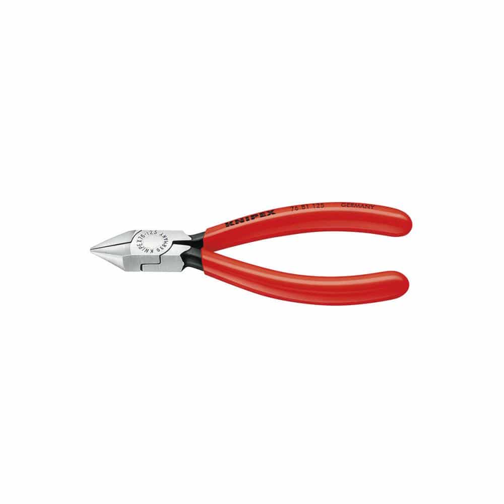 KNIPEX エレクトロニクスニッパー 125mmプラスチックコーティングハンドル 7681-125