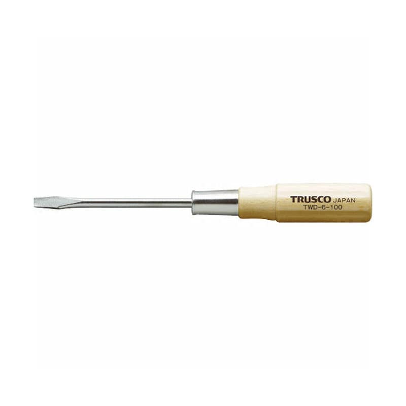 TRUSCO 木柄普通ドライバー 刃先-6 100mm_