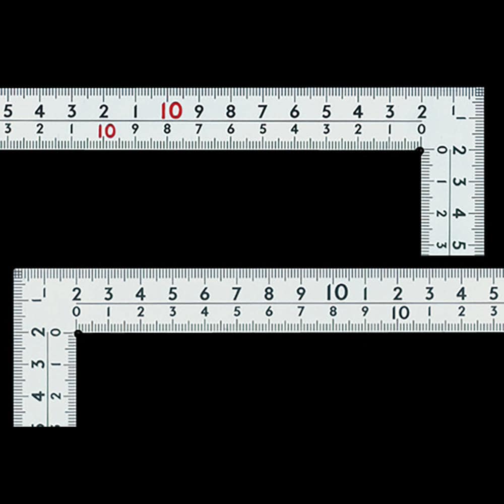 シンワ　曲尺厚手広巾　シルバー５０ｃｍ建築・鉄工用　表裏目盛　８段ｃｍ数