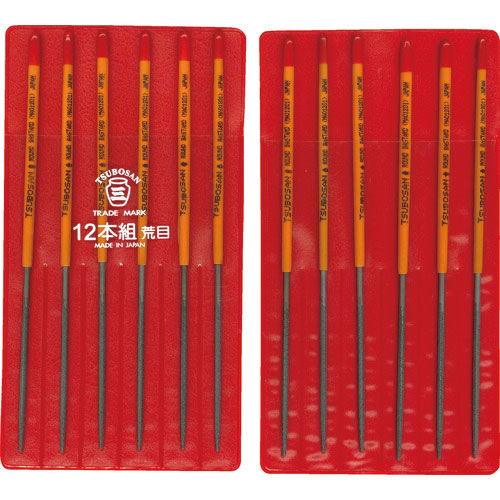 ツボサン 組ヤスリ 12本組 丸 荒目_