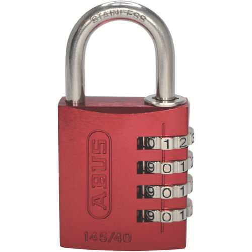 ＡＢＵＳ　ナンバー可変式ステンレスシャックル南京錠　１４５ＩＢ－４０　レッド＿