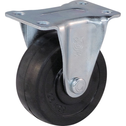 ユーエイ　プレート式ゴムキャスター固定６５径