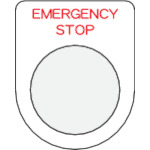 ＩＭ　押ボタン／セレクトスイッチ（メガネ銘板）　ＥＭＥＲＧＥＮＣＹ　ＳＴＯＰ　赤＿