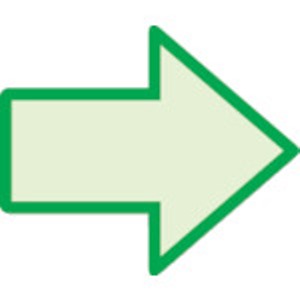 ユニット　蓄光矢印ステッカー（緑枠）　１００×１２０ｍｍ　合成樹脂＿