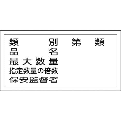 緑十字　消防・危険物標識　類別・品名・保安監督者　３００×６００ｍｍ　エンビ＿
