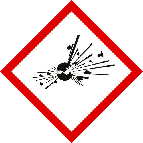 緑十字　ＧＨＳステッカー標識　爆弾の爆発　４０×４０ｍｍ　５枚組　ＰＥＴ＿