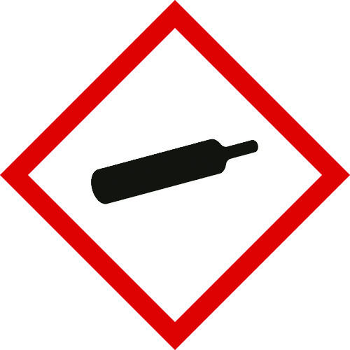 緑十字　ＧＨＳステッカー標識　ガスボンベ　４０×４０ｍｍ　５枚組　ＰＥＴ＿