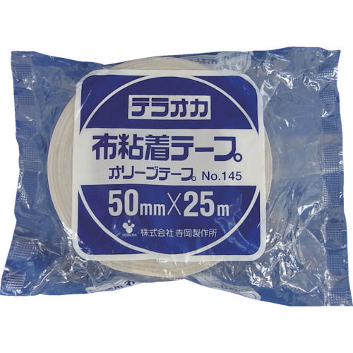 ＴＥＲＡＯＫＡ　カラーオリーブテープ　ＮＯ．１４５　シルバー　５０ｍｍＸ２５Ｍ＿