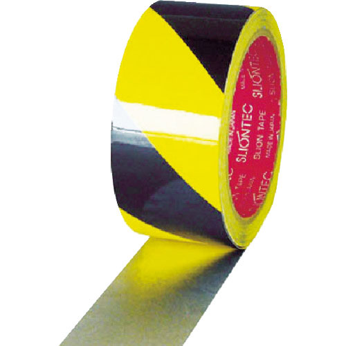 スリオン 危険表示用反射テープ ４５ｍｍ×１０ｍ黄／黒＿ の通販