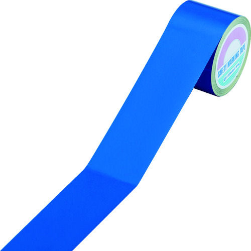 緑十字　ラインテープ（反射）　青　５０ｍｍ幅×１０ｍ　屋内用　ポリエステル＿