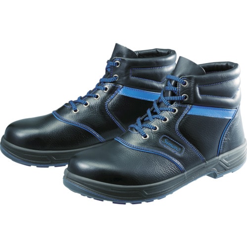 シモン　安全靴　編上靴　ＳＬ２２－ＢＬ黒／ブルー　２６．０ｃｍ＿