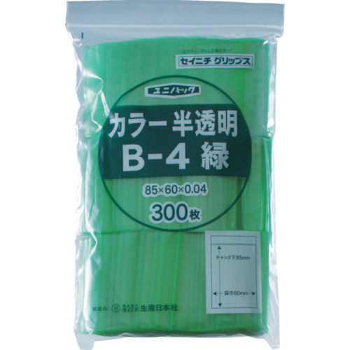 セイニチ　「ユニパック」　Ｂ－４　緑　８５×６０×０．０４　　（３００枚入）＿