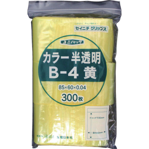 セイニチ　「ユニパック」　Ｂ－４　黄　８５×６０×０．０４　　（３００枚入）＿