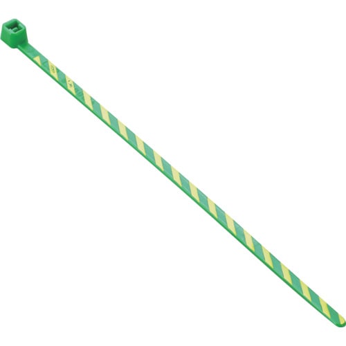 パンドウイット ストライプナイロン結束バンド 緑/黄 (50本入)_