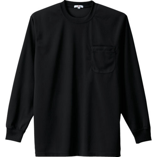 アイトス 吸汗速乾クールコンフォート 長袖Tシャツ男女兼用 ブラック LL_