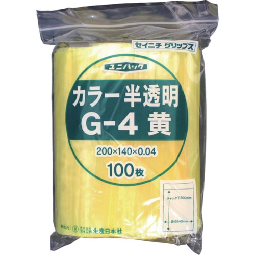 セイニチ　「ユニパック」　Ｇ－４　黄　２００×１４０×０．０４　１００枚入＿