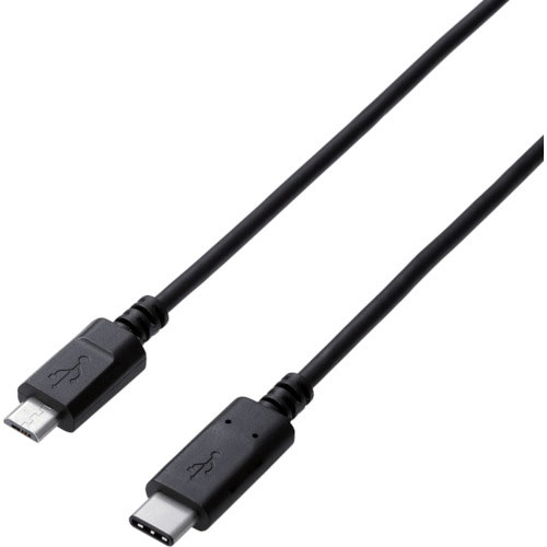 エレコム USB2.0ケーブル C-microBタイプ 認証品 3A出力0.5m_