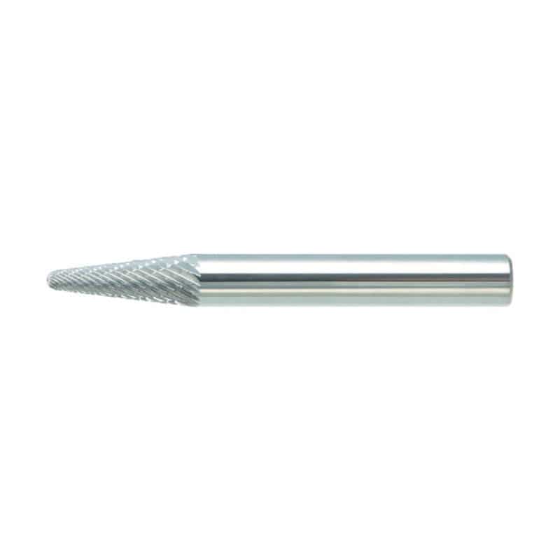 ＴＲＵＳＣＯ　超硬バー　テーパー先丸型　６（１４°）Ｘ刃長１６Ｘ軸６　シングル＿