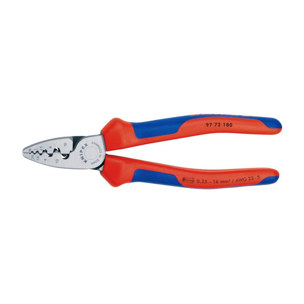 ＫＮＩＰＥＸ　エンドスリーブ用圧着ペンチ　１８０ｍｍ　コンフォートハンドル　９７７２－１８０