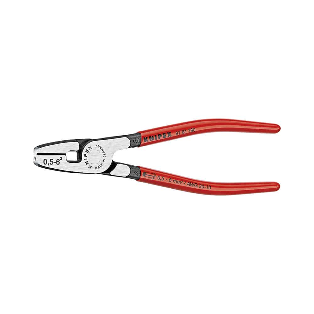 ＫＮＩＰＥＸ　エンドスリーブ用圧着ペンチ　１８０ｍｍ　プラスチックハンドル　９７８１－１８０