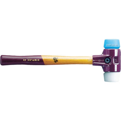 ＨＡＬＤＥＲ　シンプレックスハンマー　ＴＰＥ（青）ポリエチレン（白）頭径４０ｍｍ＿