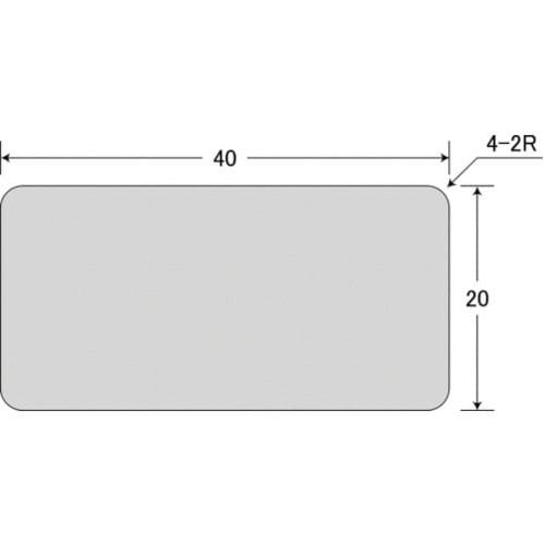 ＩＭ　刻印用アルミプレート　２０×４０×０．８　４－Ｒ２　１０枚入＿