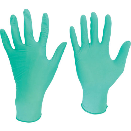 ミドリ安全　ニトリル使い捨て手袋　薄手　粉なし　　緑　ＳＳ　（２００枚入）＿