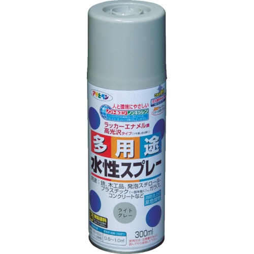 アサヒペン　水性多用途スプレー３００ＭＬ　ライトグレー＿