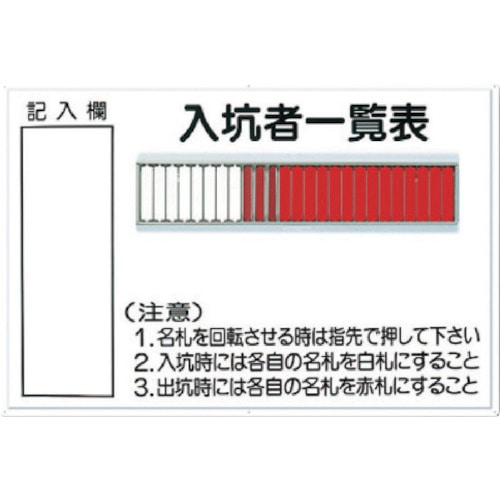 つくし　標識　「入坑者一覧表　２５人用」＿