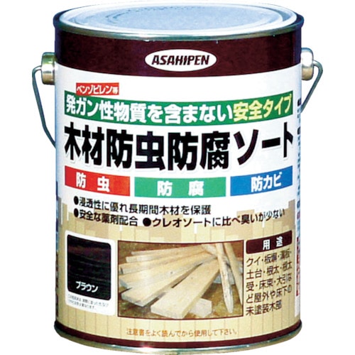 アサヒペン 木材防虫防腐ソート1L ブラウン_