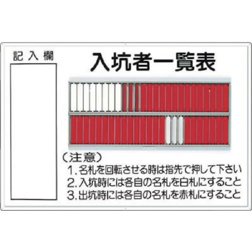 つくし　標識　「入坑者一覧表　５０人用」＿