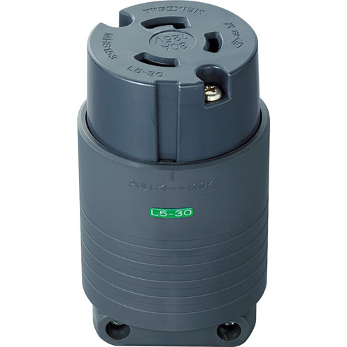 明工 接地2P30A引掛コネクターボデー(L5-30)30A.125V(黒)_