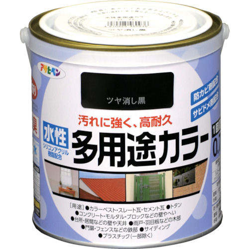 アサヒペン 水性多用途カラー 0.7L ツヤ消し黒_