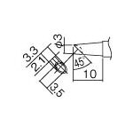白光　こて先　３ＢＣ型　溝付　はんだめっき　１ｍｍ＿